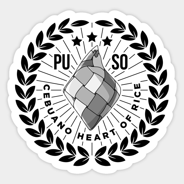 Puso Cebuano Heart Of Rice Funny Gift Cebu Philippines Sticker by teeleoshirts